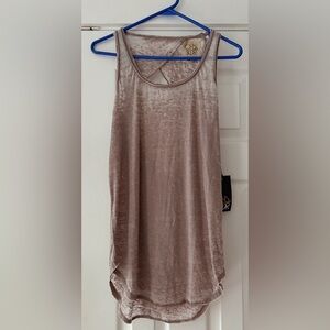 Chaser Tan Slip Tank‎ Top with Cut Out Size Large NWT